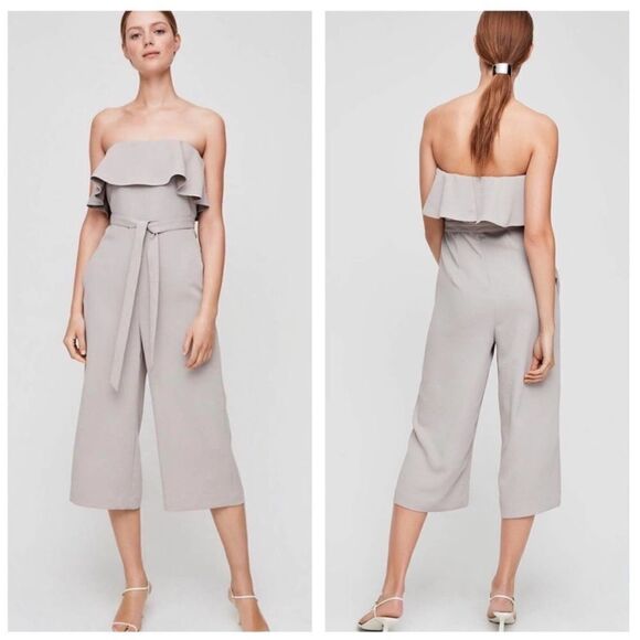 Aritzia Babaton Flutter Cropped Sleeveless Jumpsuit Size 6 - Picture 1 of 7